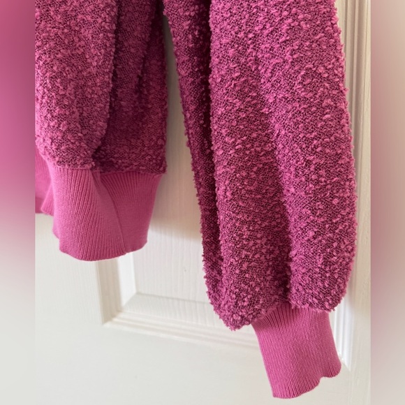 VICI Textured Fuchsia Bubble Sleeve Sweater Small Cozy Knit NWOT Fall Holiday - Picture 5 of 16